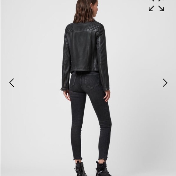 All Saints Best Selling Cargo Leather Biker Jacket - Picture 3 of 9